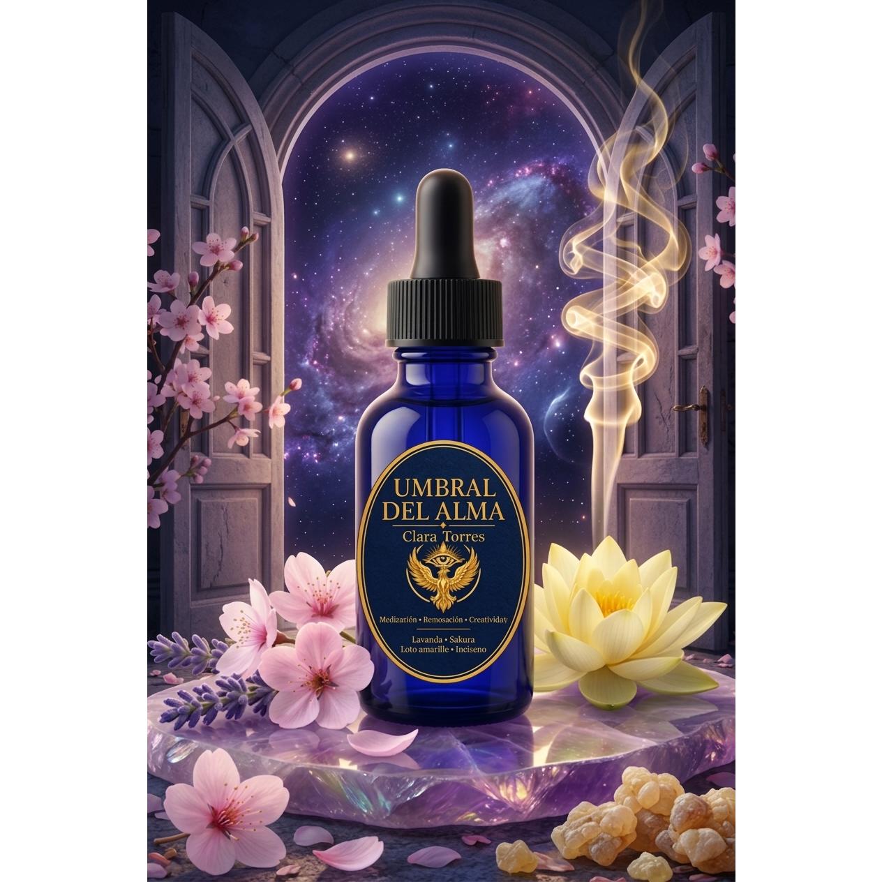 Umbral Del Alma Clara Torres Meditation Perfume Essence with Lavender Sakura Yellow Lotus & Frankincense for Relaxation Reflection
