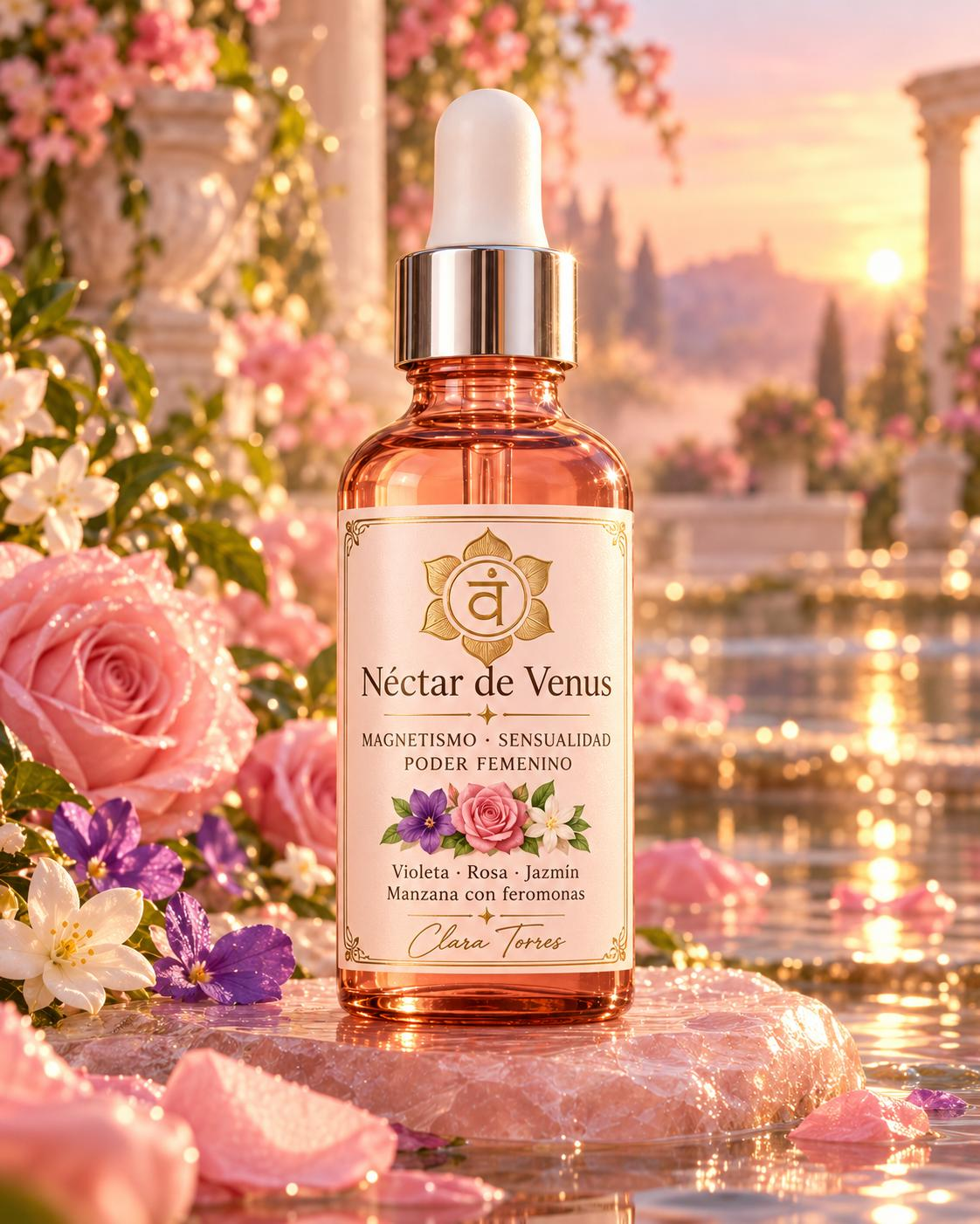 Néctar de Venus Magnetic Essence with Violet Rose Jasmine & Apple for Feminine Beauty & Confidence Ritual 1 oz