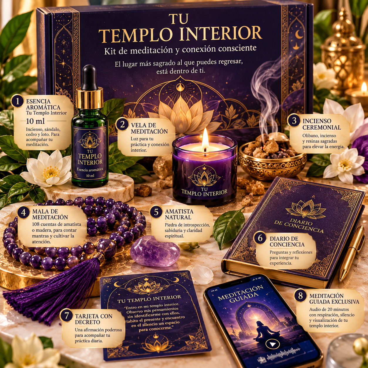 Templo Interior: Kit de meditación