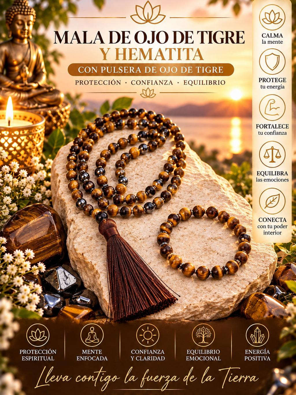 Handmade meditation mala necklace and bracelet sets crafted with decorative beads and jewelry-making supplies. Four unique styles, perfect for everyday wear, yoga, meditation, or gifting.