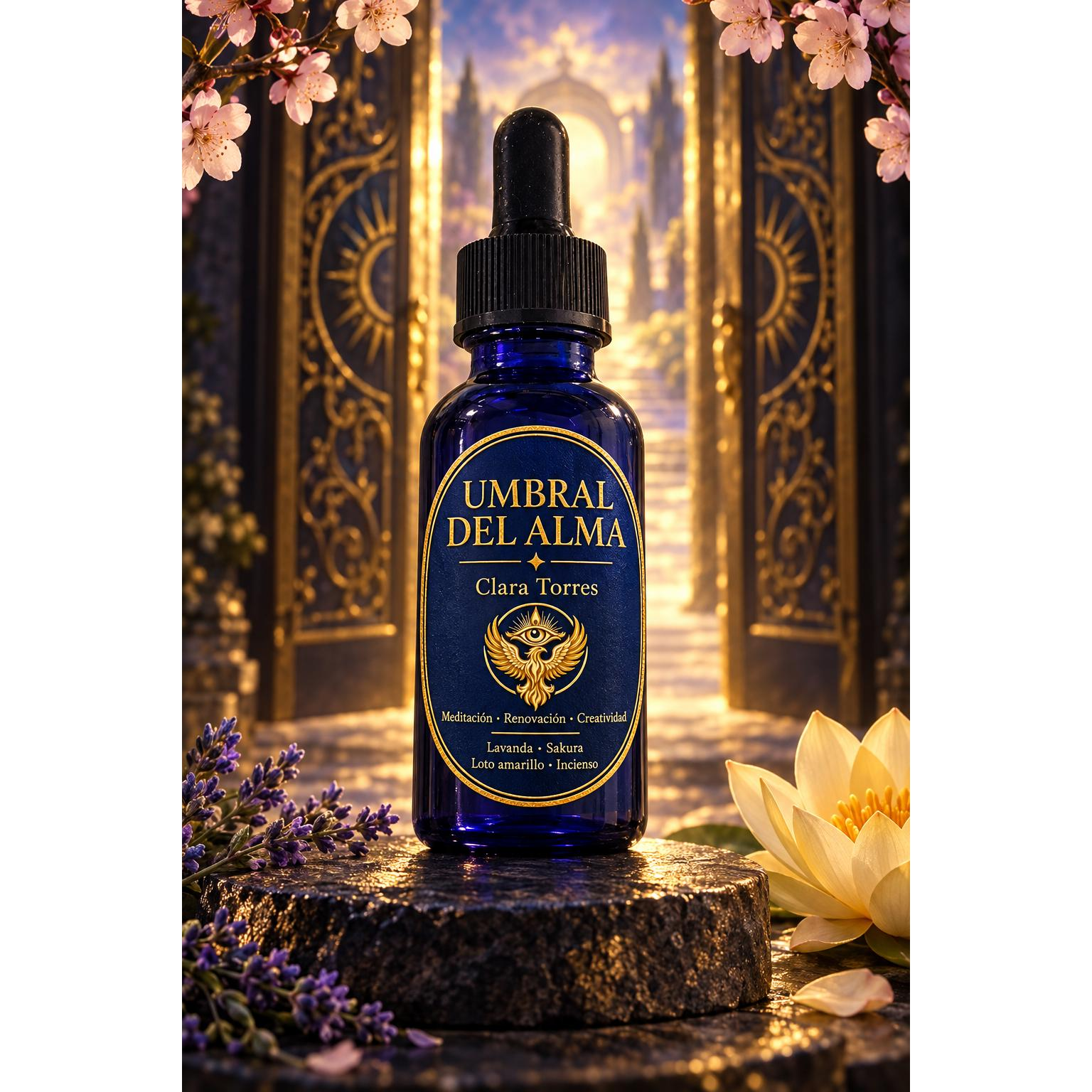 Umbral Del Alma Clara Torres Meditation Perfume Essence with Lavender Sakura Yellow Lotus & Frankincense for Relaxation Reflection