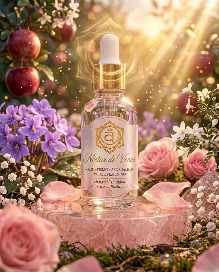Néctar de Venus Magnetic Essence with Violet Rose Jasmine & Apple for Feminine Beauty & Confidence Ritual 1 oz
