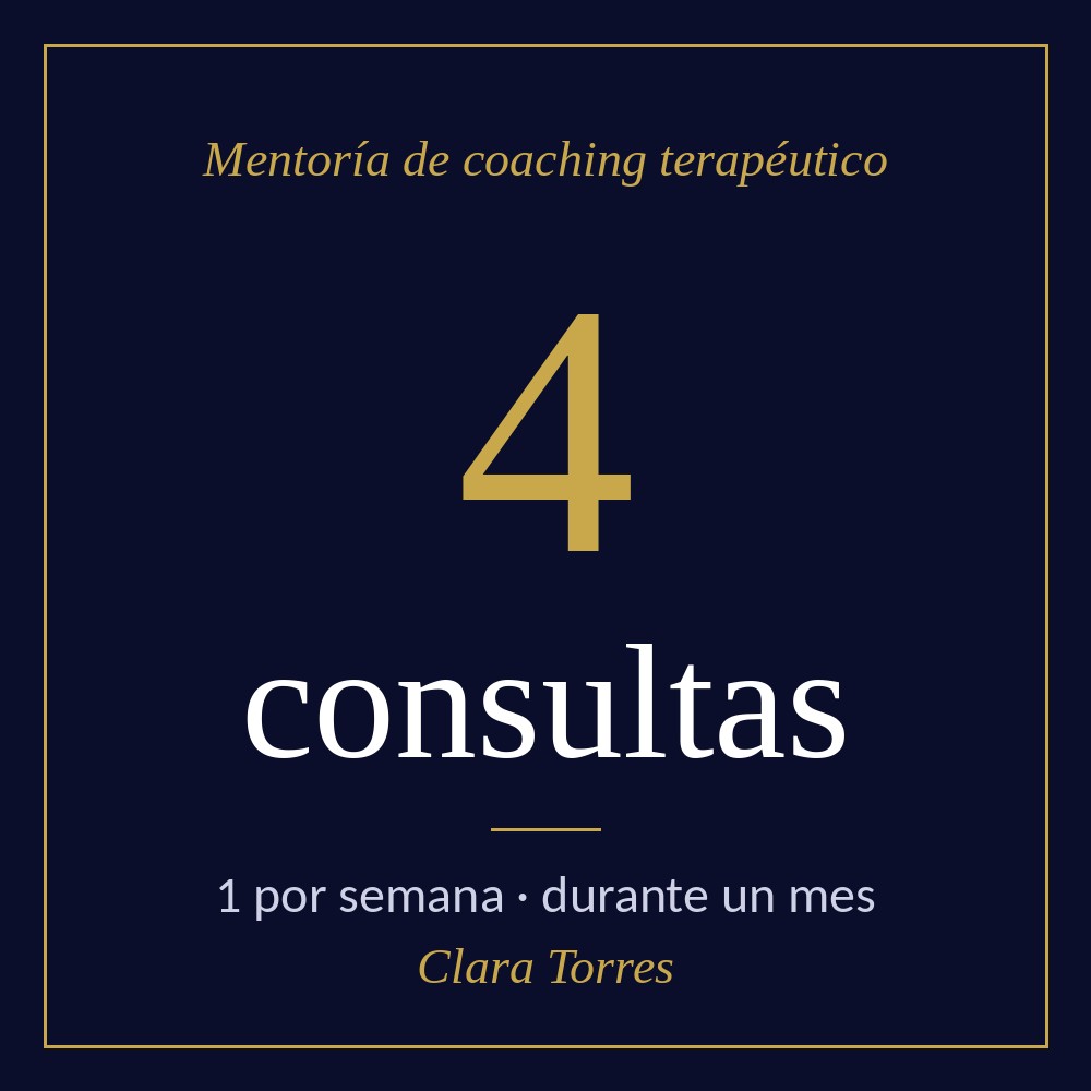 Mentoría de coaching terapéutico: paquete de 4 consultas